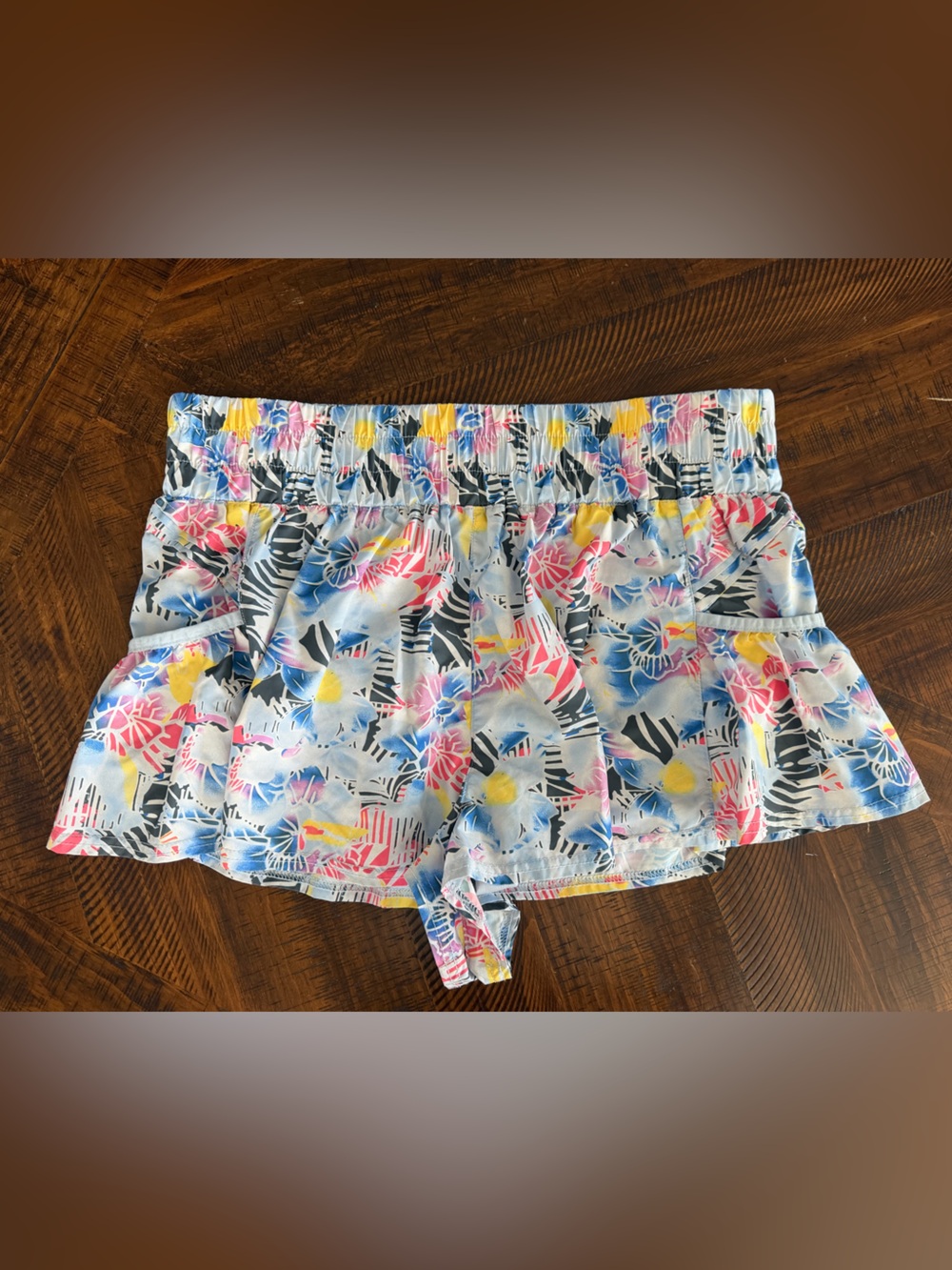 Floral Zebra Print Summer Shorts - Multicolor